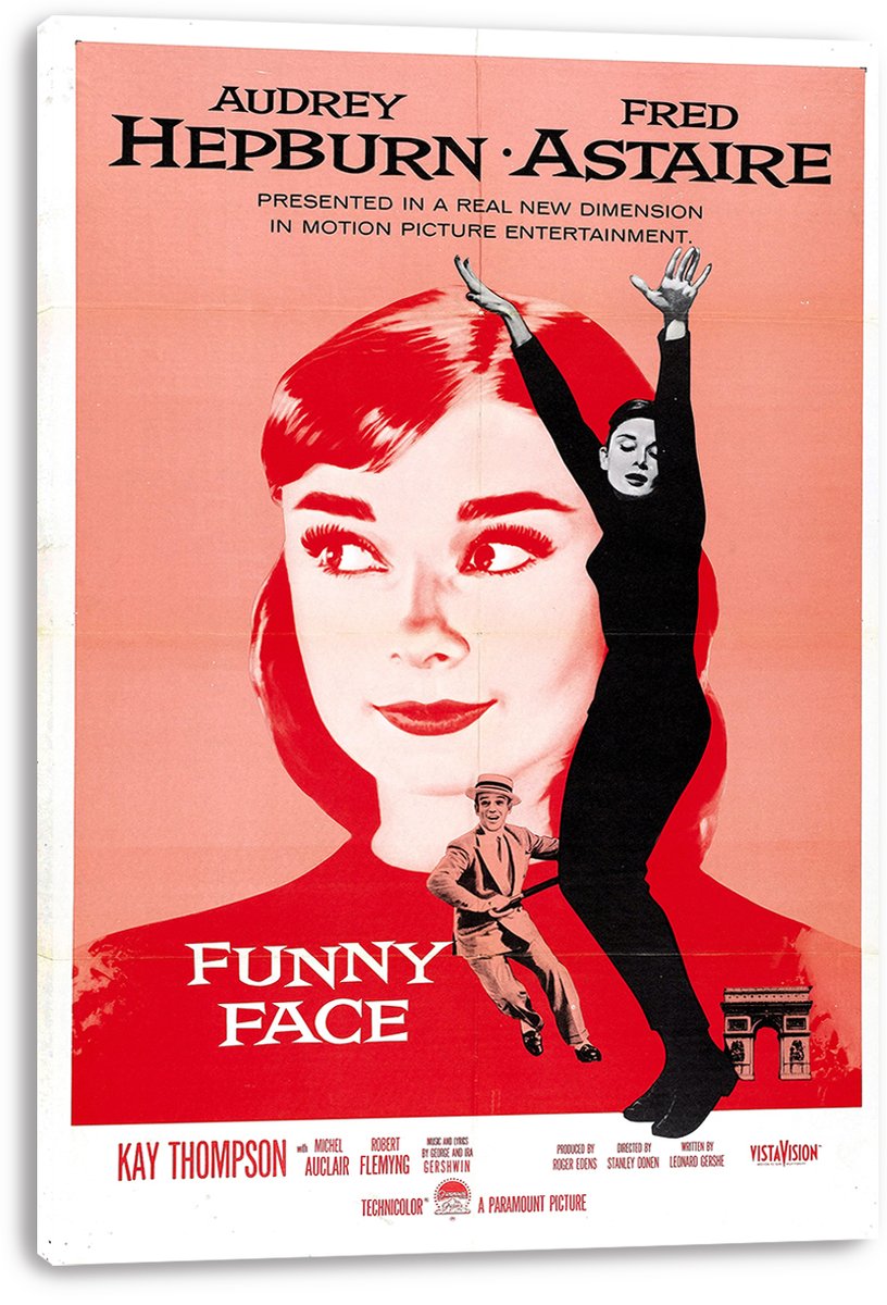 Audrey Hepburn Fred Astaire Funny Face Movie Decorative Painting (paper and canvas) art poster printing print