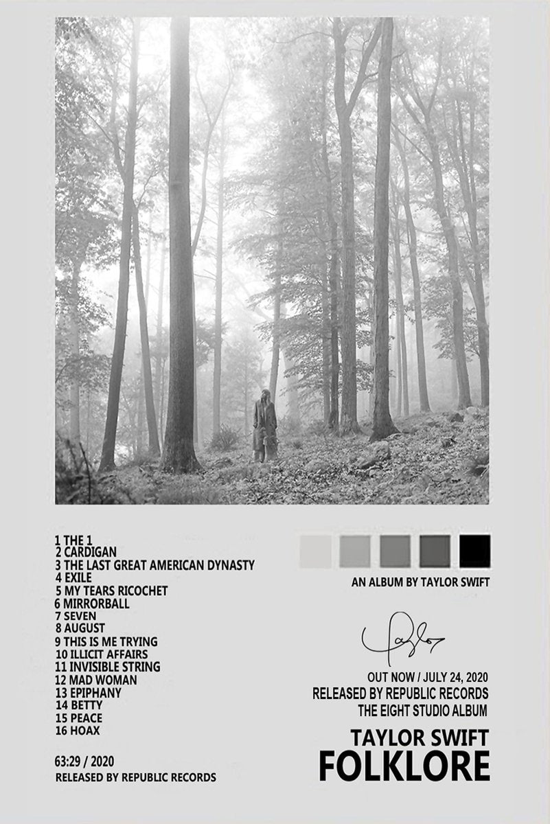 Taylor Swift Folklore Album Cover Decorative Painting (paper and canvas) art poster printing print