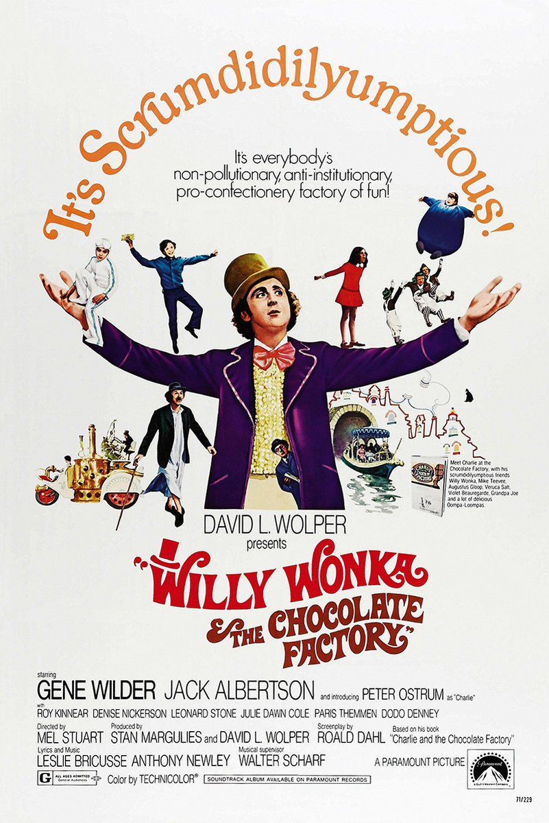 Willy Wonka & The Chocolate Factory Decorative Painting (paper and canvas) art poster printing print