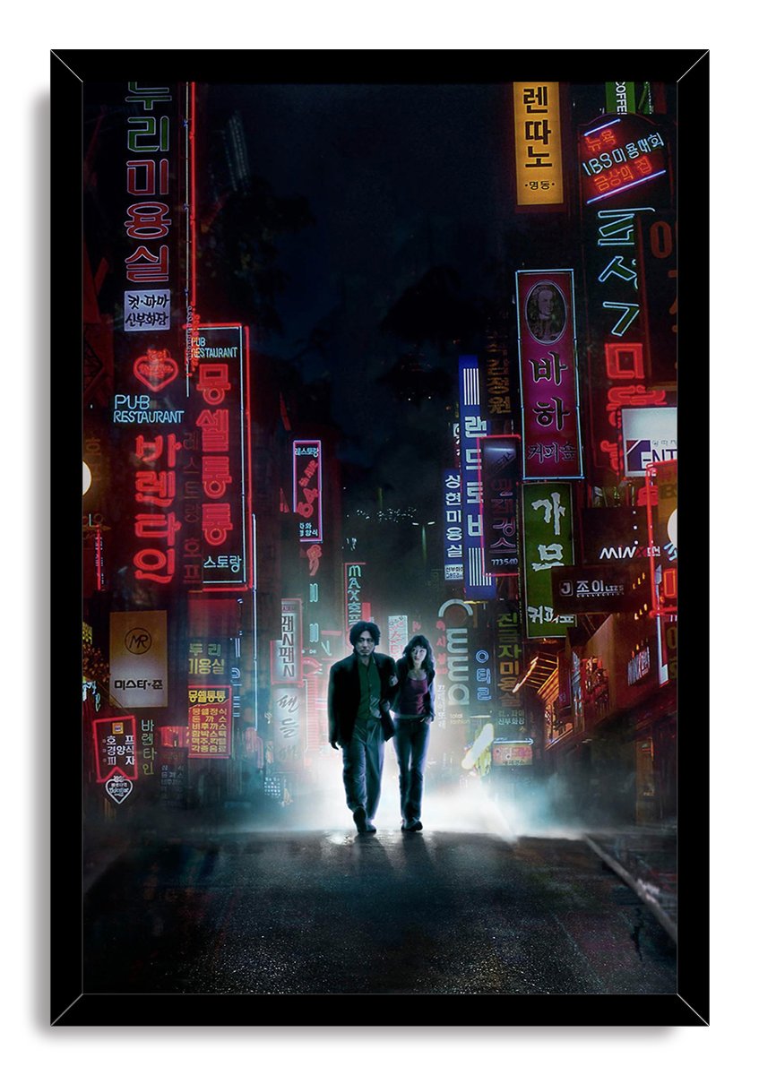 Korean Neon City Night Couple Decorative Painting (paper and canvas) art poster printing print