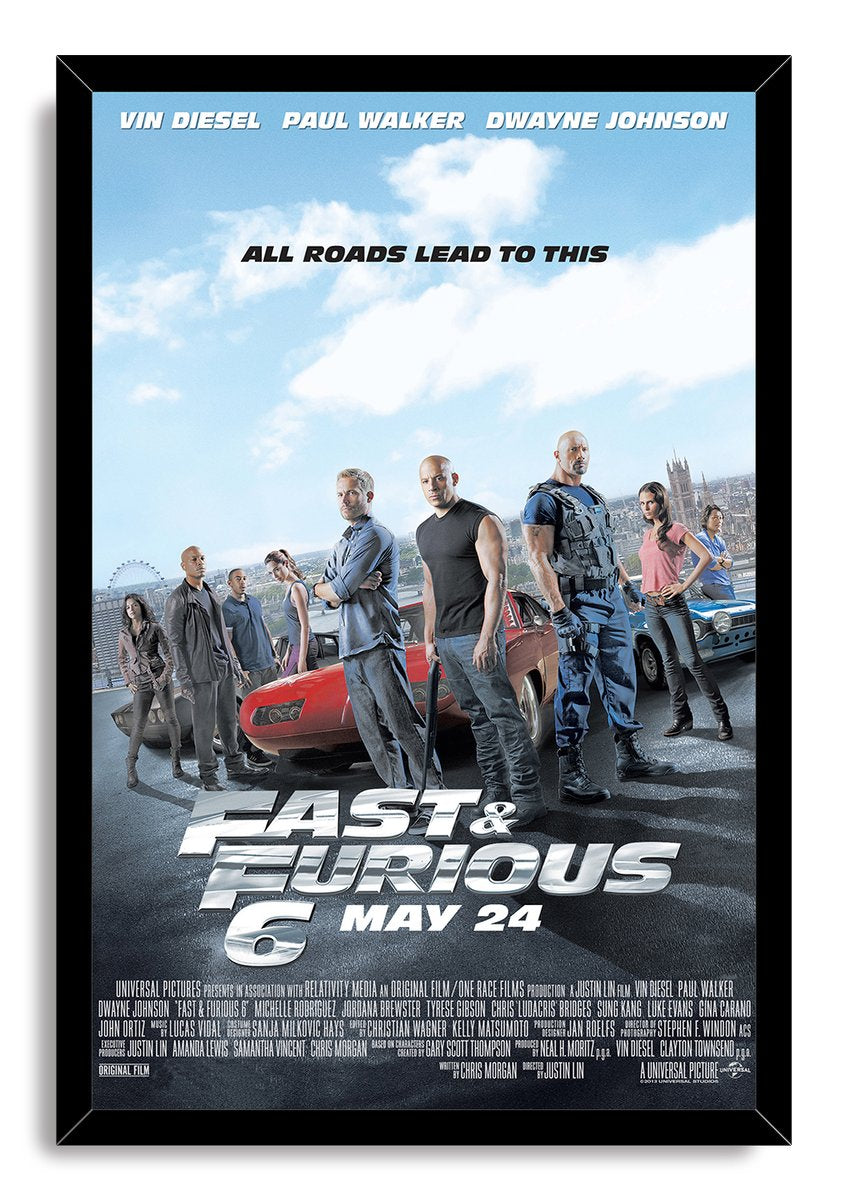 Fast & Furious 6 Movie Poster Decorative Painting (paper and canvas) art poster printing print