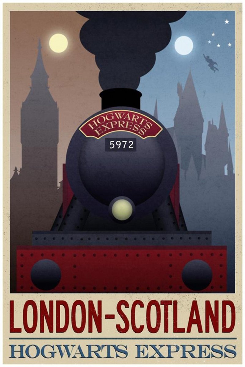 Hogwarts Express London Scotland Travel Decorative Painting (paper and canvas) art poster printing print