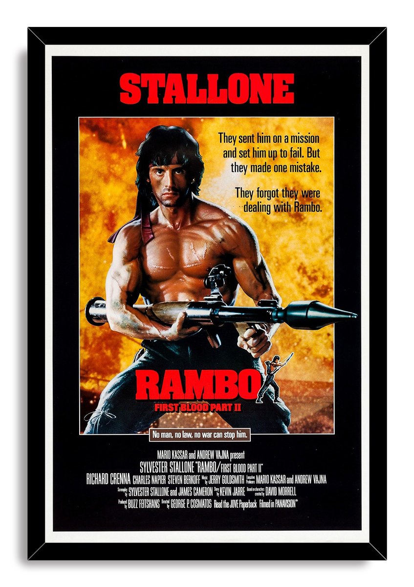 Rambo: First Blood Part II Sylvester Stallone Decorative Painting (paper and canvas) art poster printing print
