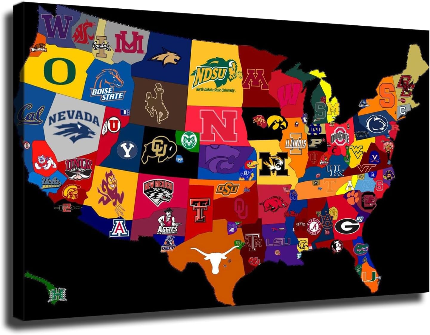 College Football Team Logo Poster (paper and canvas) art poster printing print