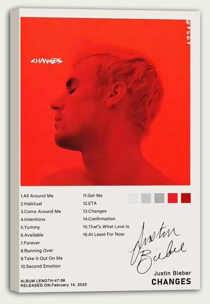 RXlinquial Changes Albums Poster Justinsbiebe Posters Music (Paper and Canvas) Art Poster Printing Print