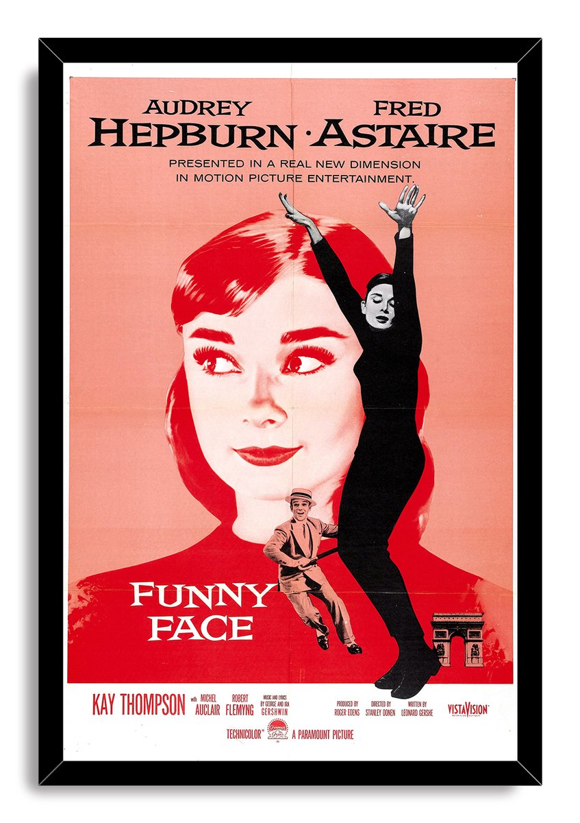 Audrey Hepburn Fred Astaire Funny Face Movie Decorative Painting (paper and canvas) art poster printing print
