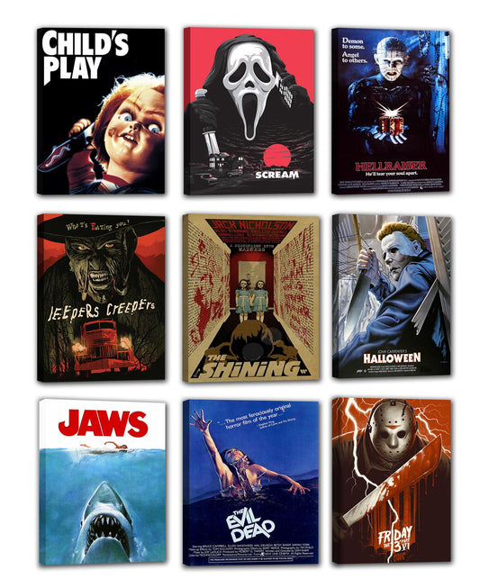 9Pcs Horror Classic Movie Characters Poster Set (paper and canvas) art poster printing print B0B6PCWDHR