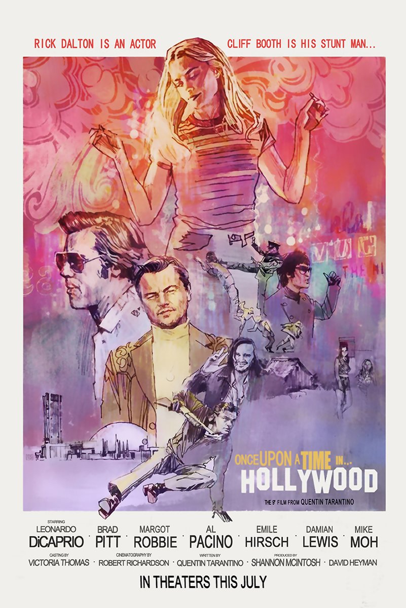 Once Upon a Time in Hollywood Rick Dalton Cliff Booth Sharon Tate Decorative Painting (paper and canvas) art poster printing print