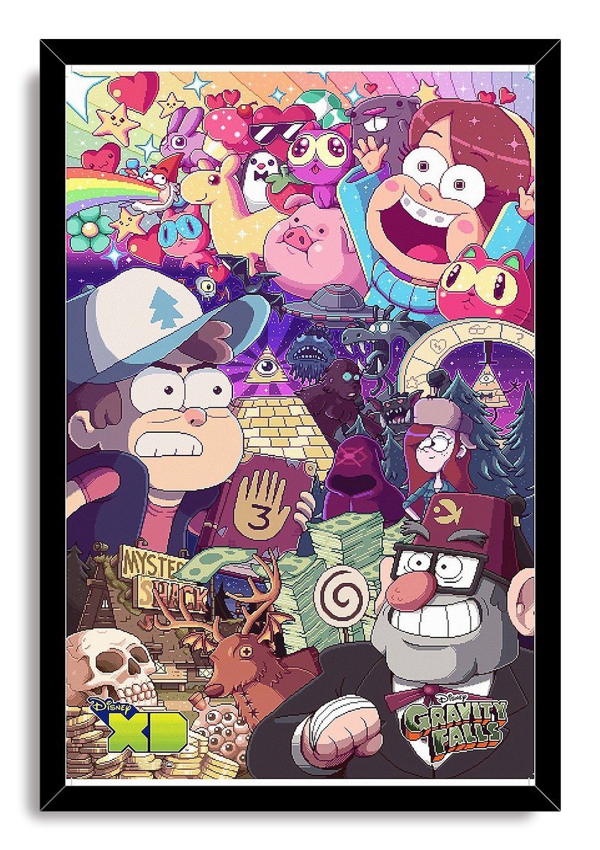 Gravity Falls Characters & Creatures Pixel Art Decorative Painting (paper and canvas) art poster printing print