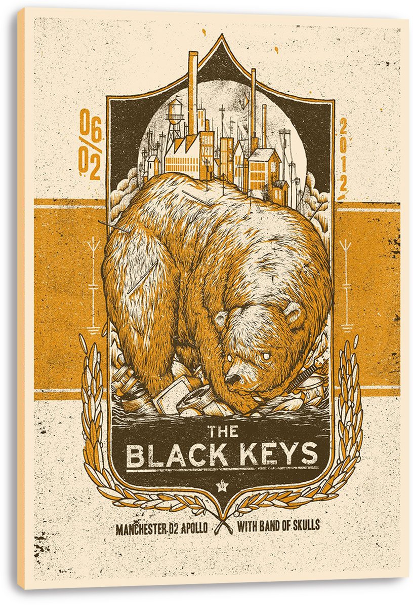 The Black Keys Bear Concert Decorative Painting (paper and canvas) art poster printing print