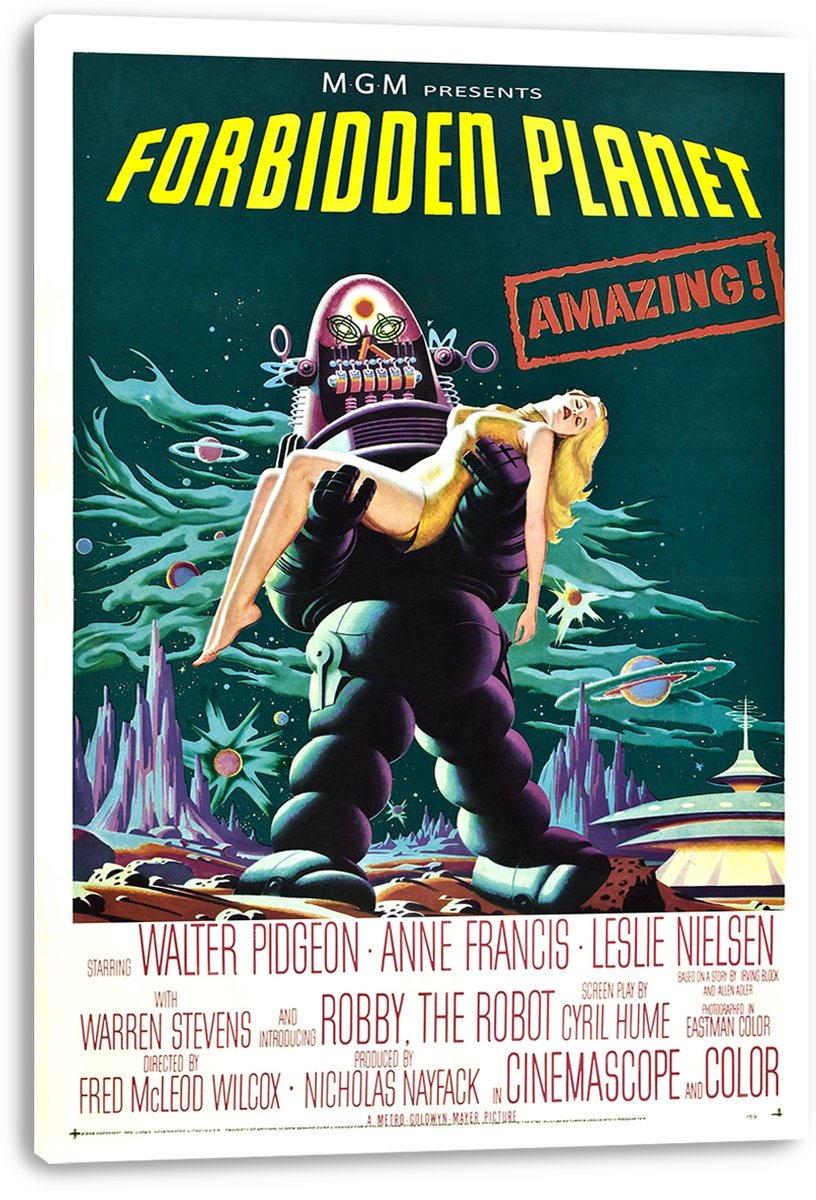Forbidden Planet Robby the Robot Decorative Painting (paper and canvas) art poster printing print