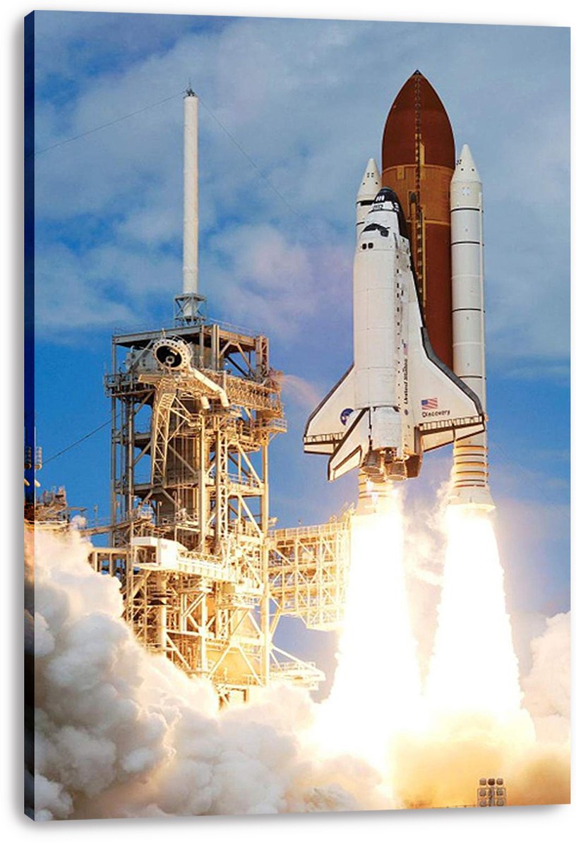 Space Shuttle Discovery Launch Decorative Painting (paper and canvas) art poster printing print
