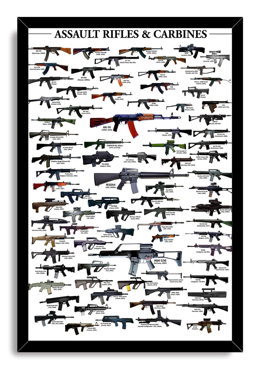 Assault Rifles & Carbines Decorative Painting (paper and canvas) art poster printing print