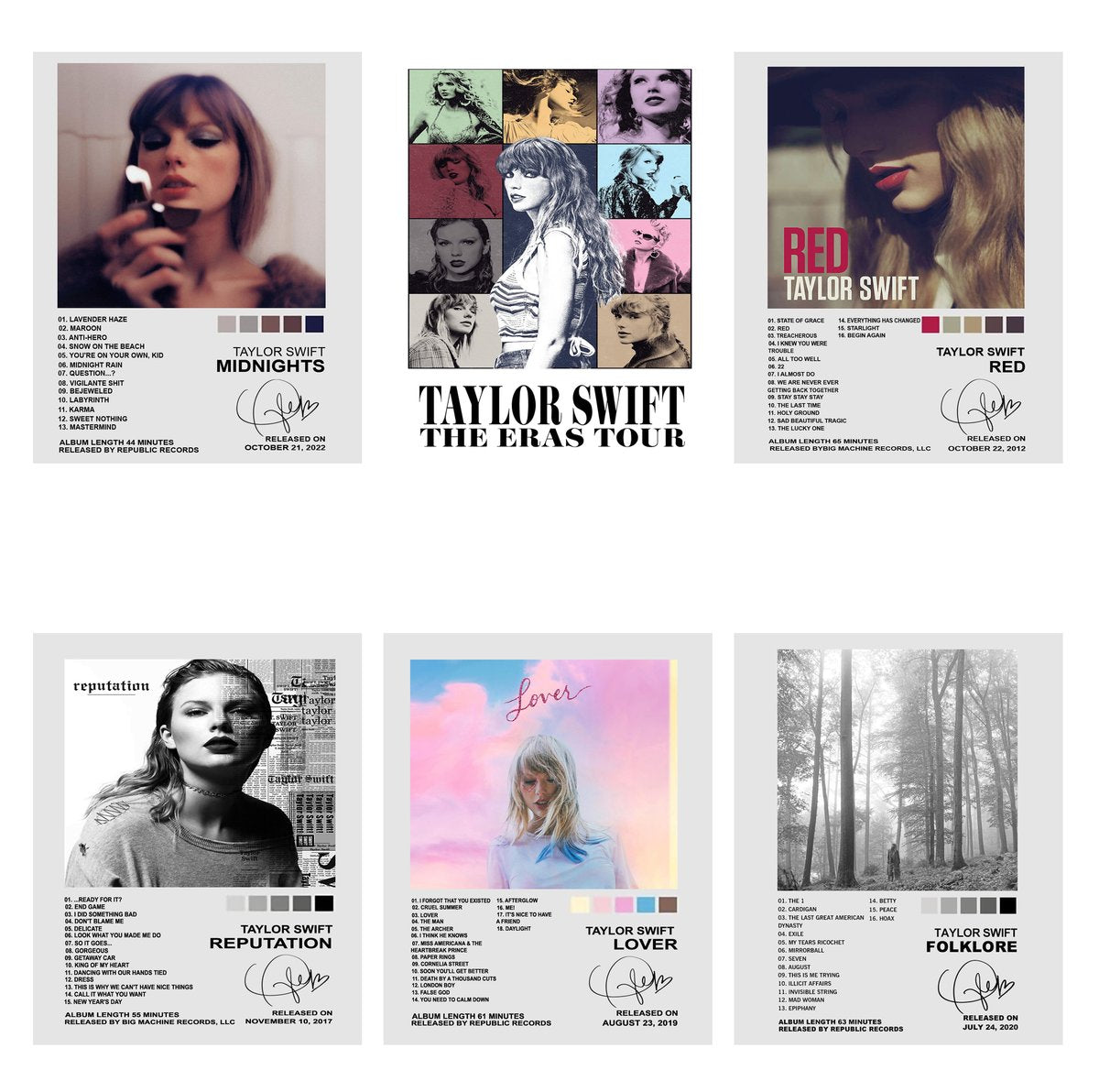 Taylor Swift Eras Tour Album Collection Decorative Painting (paper and canvas) art poster printing print