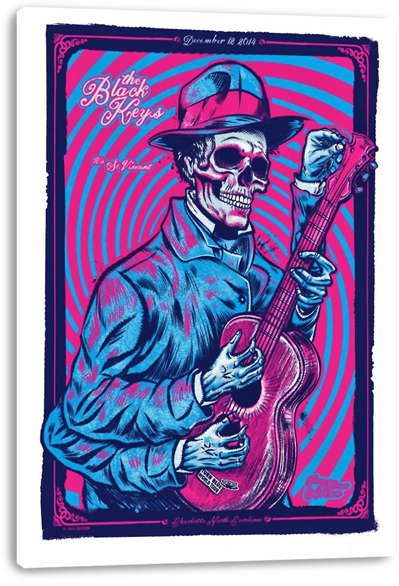 The Black Keys Skeleton Guitarist Decorative Painting (paper and canvas) art poster printing print