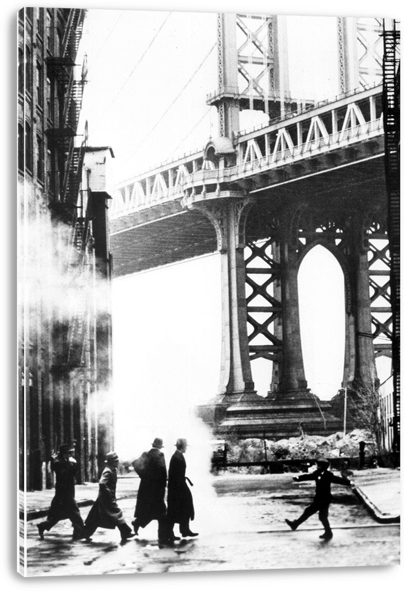 Manhattan Bridge City Street Vintage Photography Decorative Painting (paper and canvas) art poster printing print