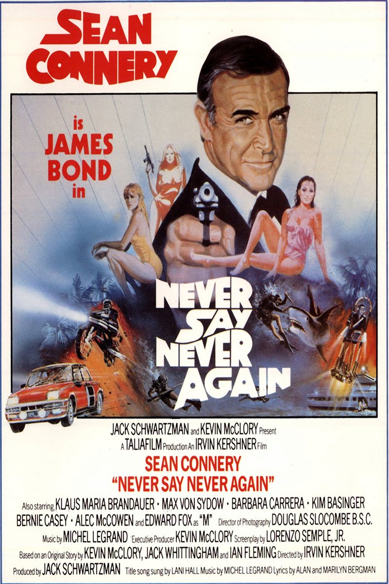 Sean Connery James Bond Never Say Never Again Movie Poster Decorative Painting (paper and canvas) art poster printing print