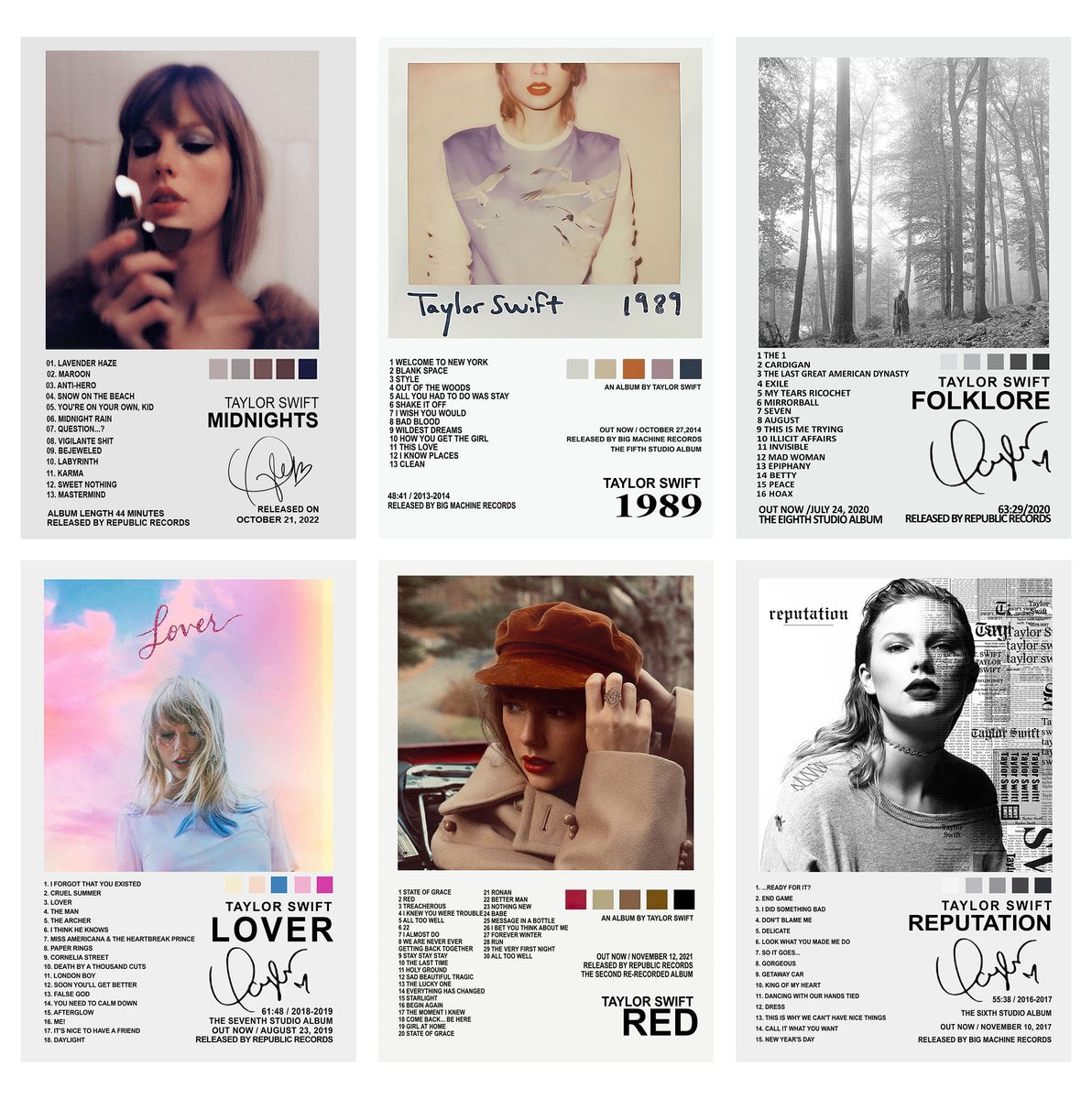Taylor Swift Album Covers Decorative Painting (paper and canvas) art poster printing print