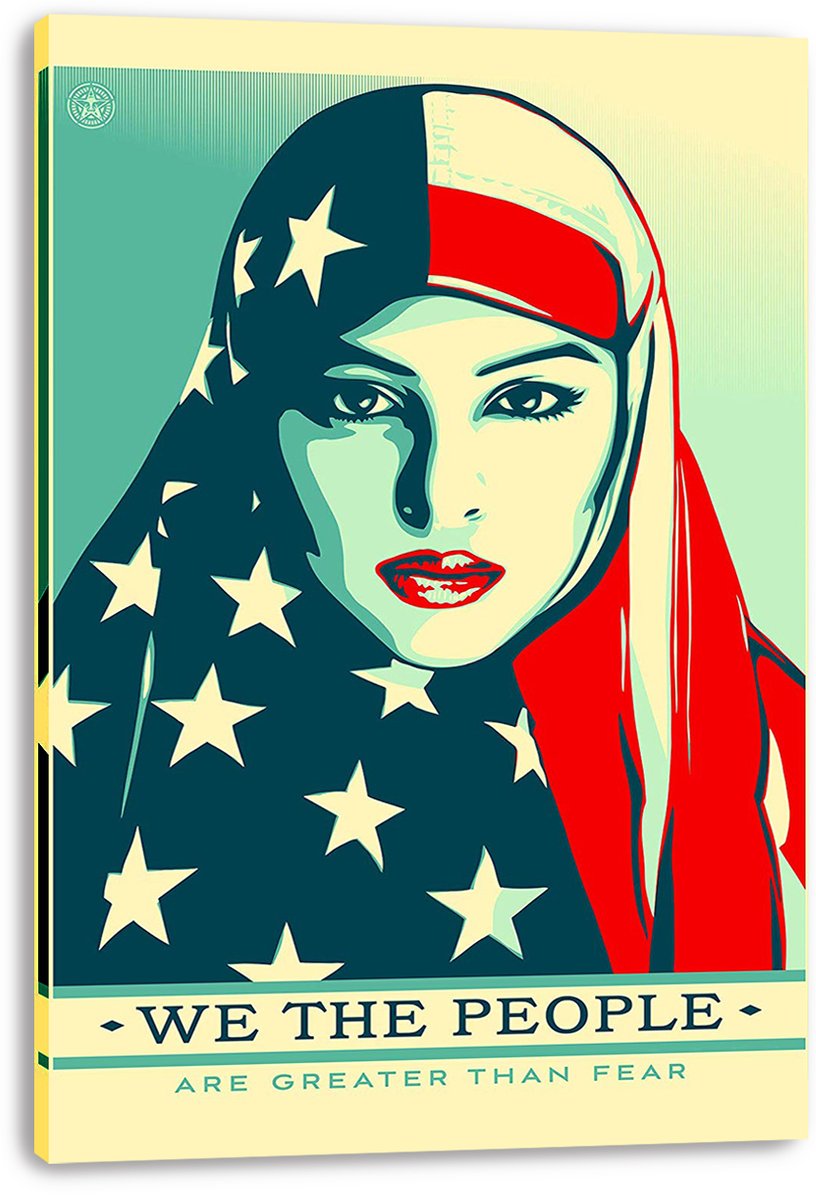 Patriotic Woman in Hijab Decorative Painting (paper and canvas) art poster printing print