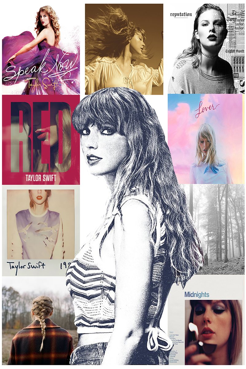 Taylor Swift Album Art Collage Decorative Painting (paper and canvas) art poster printing print
