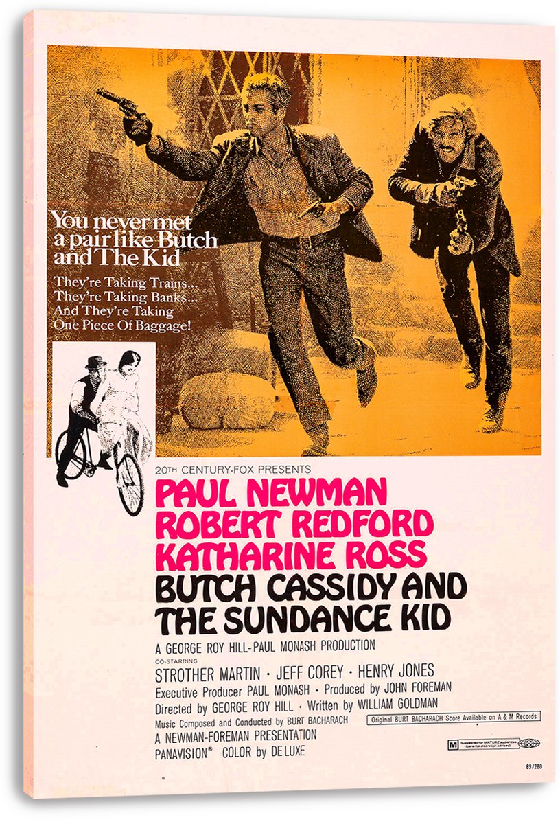 Butch Cassidy and the Sundance Kid Paul Newman Robert Redford Decorative Painting (paper and canvas) art poster printing print