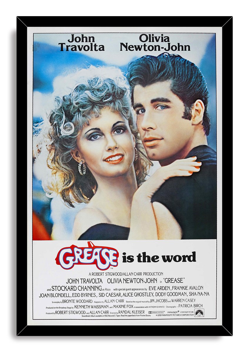 Grease Movie John Travolta Olivia Newton-John Decorative Painting (paper and canvas) art poster printing print