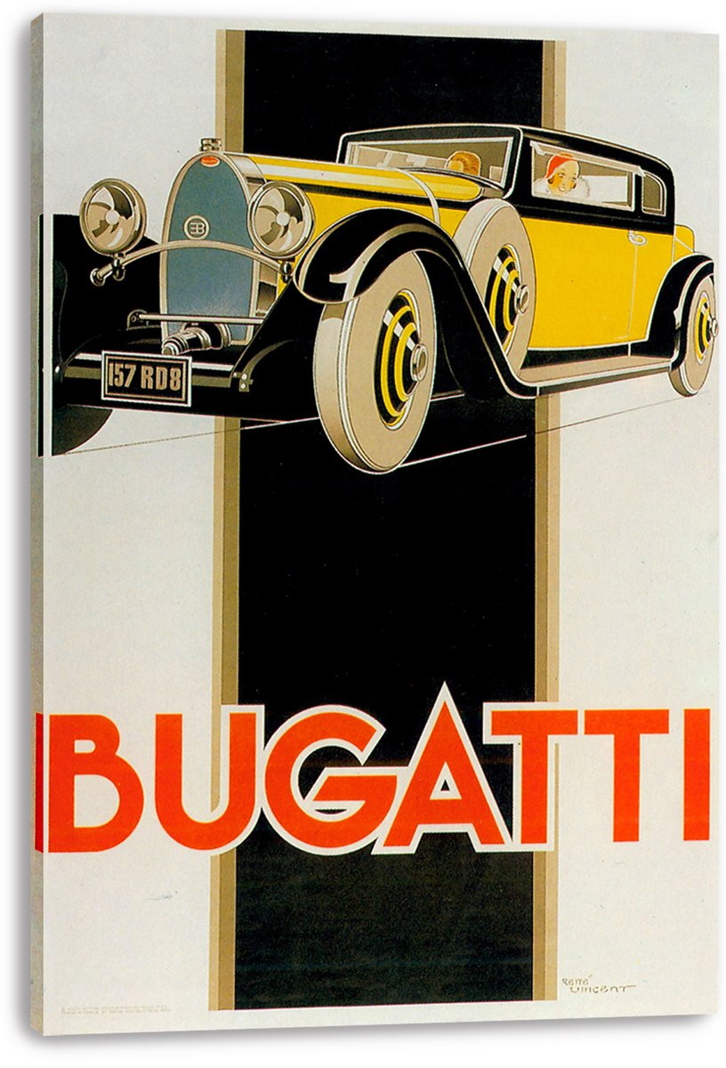Bugatti Car Art Deco Decorative Painting (paper and canvas) art poster printing print