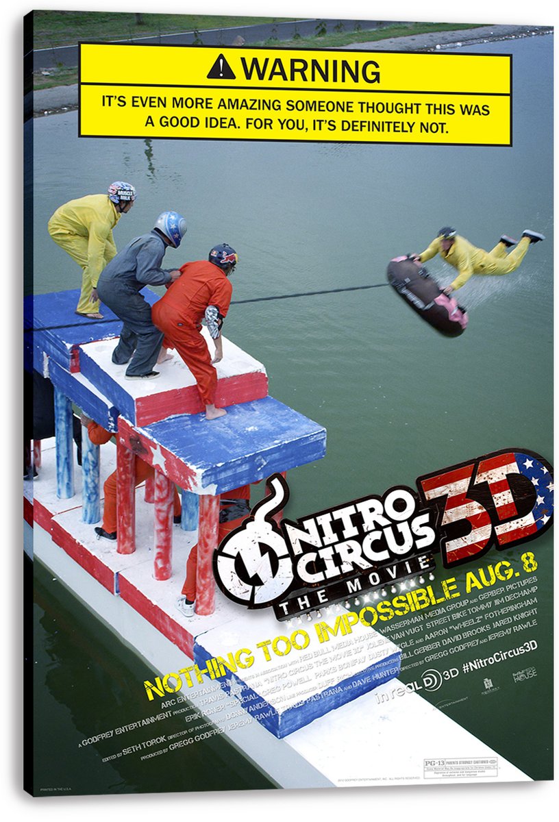 Nitro Circus The Movie 3D Extreme Sports Stunts Decorative Painting (paper and canvas) art poster printing print