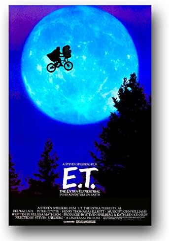 E. T. The Extra Terrestrial Poster Movie Promo ET Moon&Trees(Paper and Canvas) Art Poster Printing Print