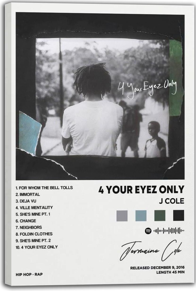 J Cole Poster 4 Your Eyez Only Album Cover for Room Aesthetic Gift-(Paper and Canvas) Art Poster Printing Print