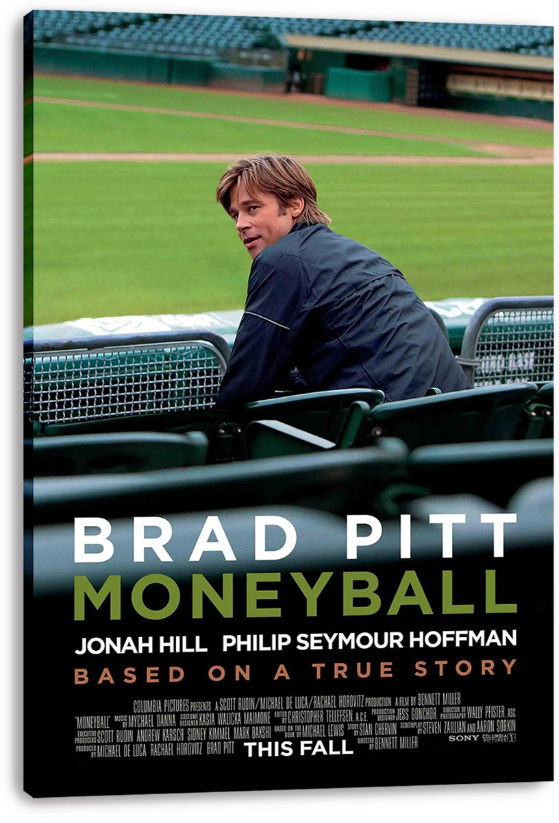 Moneyball Movie featuring Brad Pitt Decorative Painting (paper and canvas) art poster printing print
