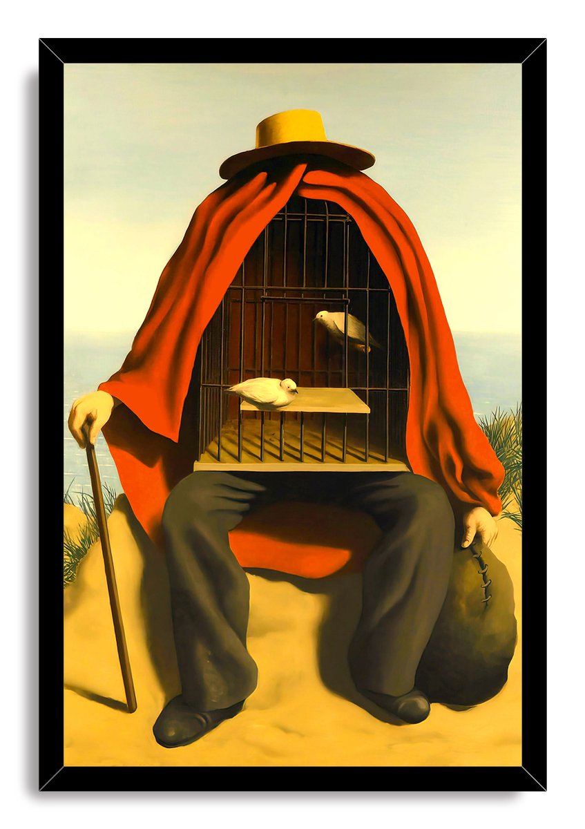 Surreal Cage Man Decorative Painting (paper and canvas) art poster printing print