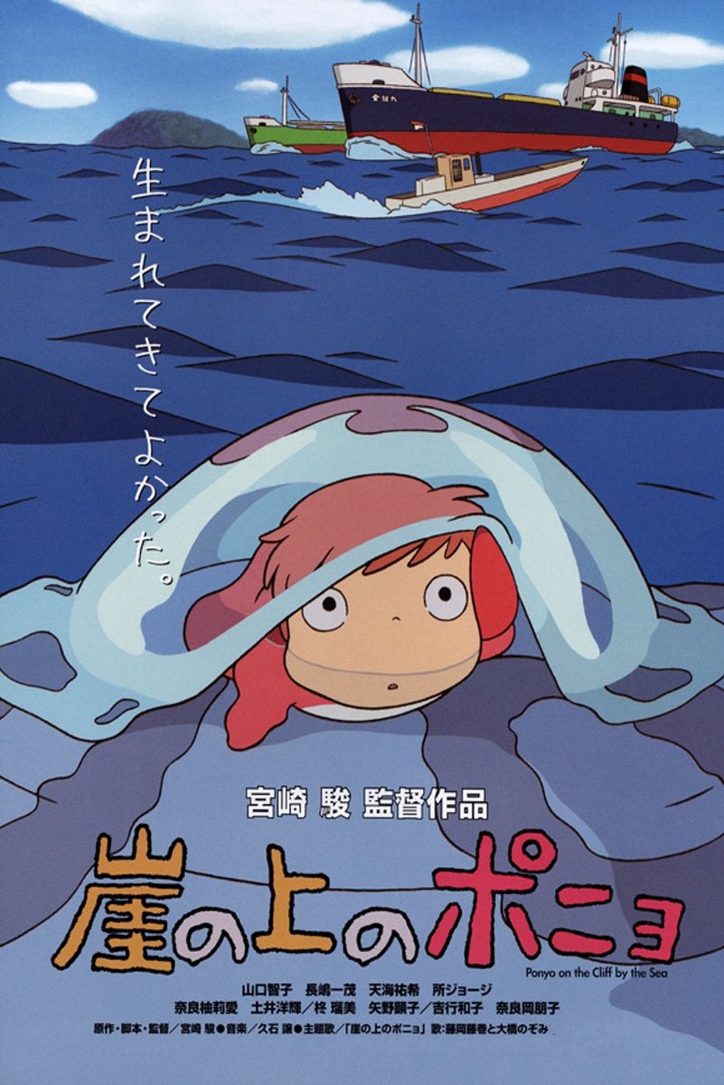 Ponyo on the Cliff by the Sea Decorative Painting (paper and canvas) art poster printing print