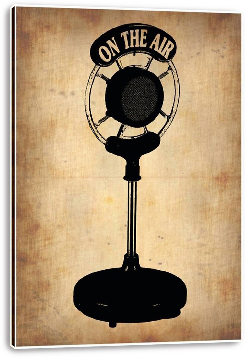 Vintage Radio Microphone On The Air Decorative Painting (paper and canvas) art poster printing print