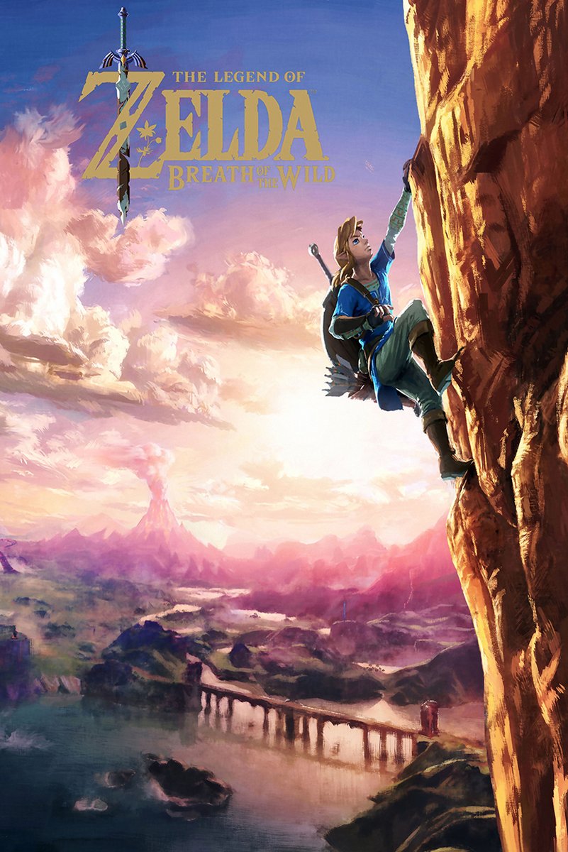 The Legend of Zelda Breath of the Wild Link Climbing Decorative Painting (paper and canvas) art poster printing print