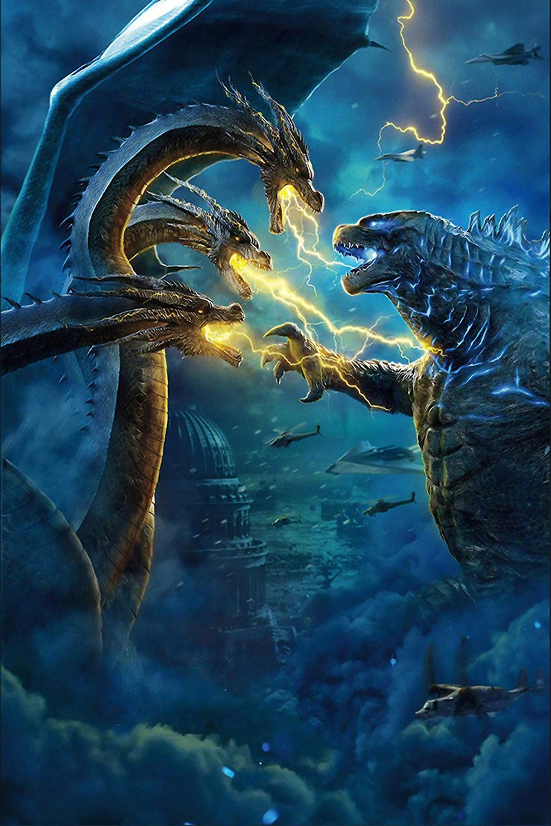 Godzilla vs King Ghidorah Decorative Painting (paper and canvas) art poster printing print