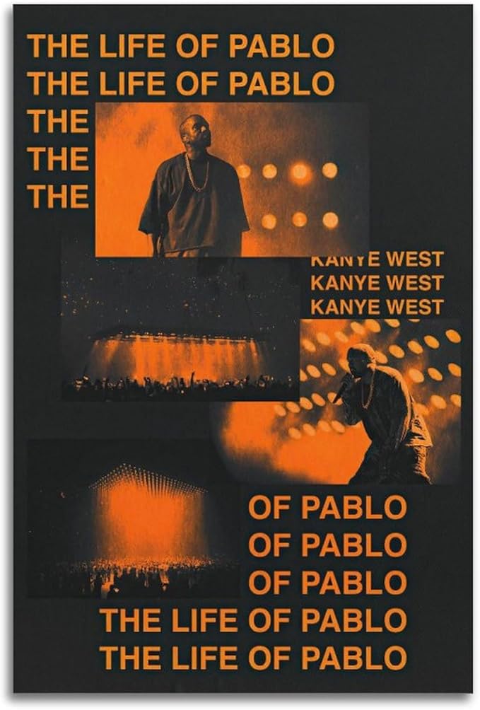 Rapper Kanye West Album Cover Concert Poster(Paper and Canvas) Art Poster Printing Print