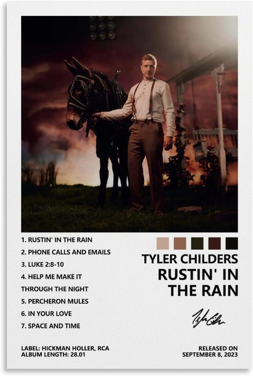 Tyler Childers Poster Rustin' in The Rain Album Cover Poster Posters (Paper and Canvas) Art Poster Printing Print