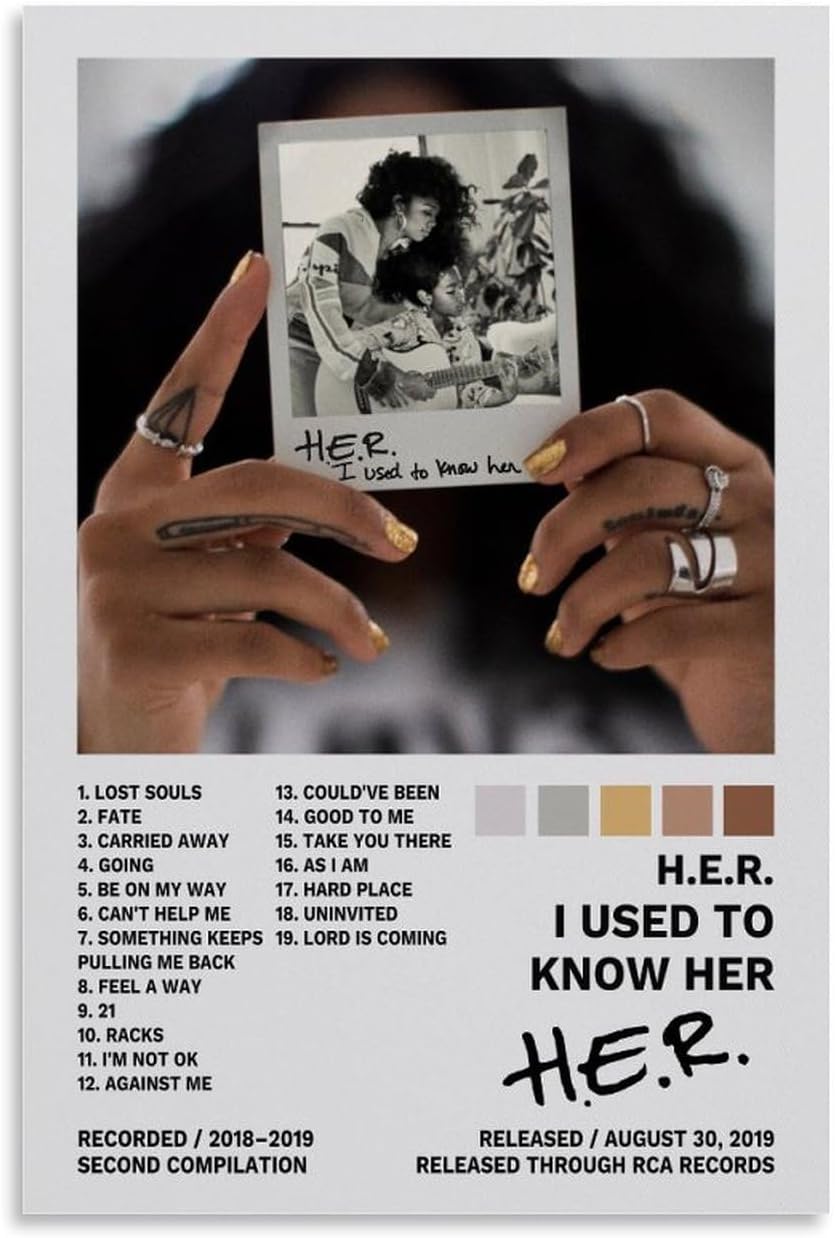 H.E.R. Poster I Used to Know Her Album Cover Decorative (Paper and Canvas) Art Poster Printing Print B0CHKQJFNC