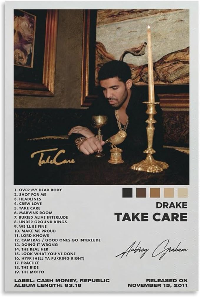 Drake Take Care Album Music Poster (Paper and Canvas) Art Poster Printing Print