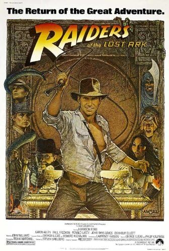 Raiders of The Lost Ark - Harrison Ford Credits Movie Poster Print B003T6D08G