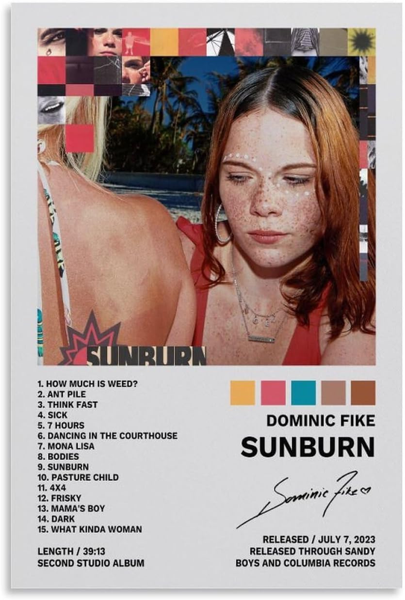 Dominic Fike Sunburn Album Poster (Paper and Canvas) Art Poster Printing Print
