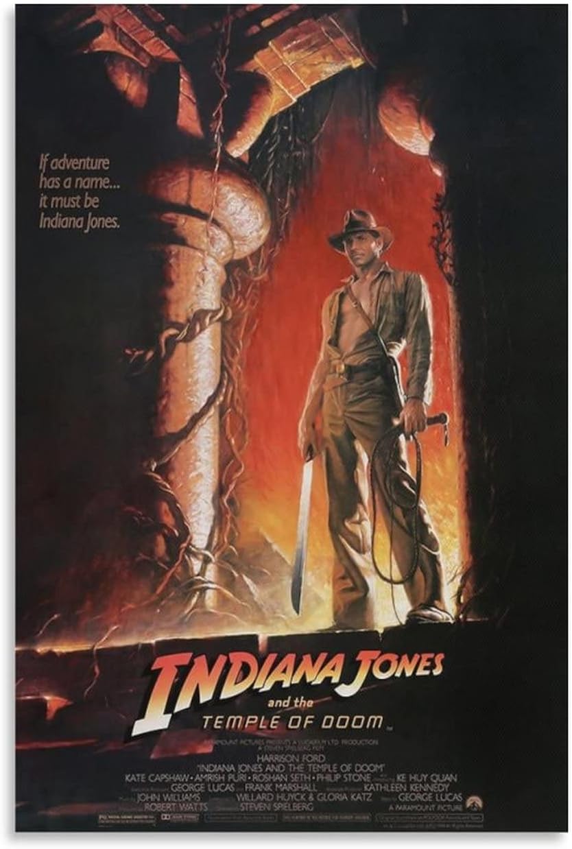 Indiana Jones and The Temple of Doom Movie Poster(Paper and Canvas) Art Poster Printing Print