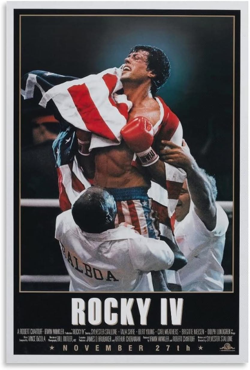 Rocky Iv Movie Poster Art and Wall Art Picture (Paper and Canvas) Art Poster Printing Print