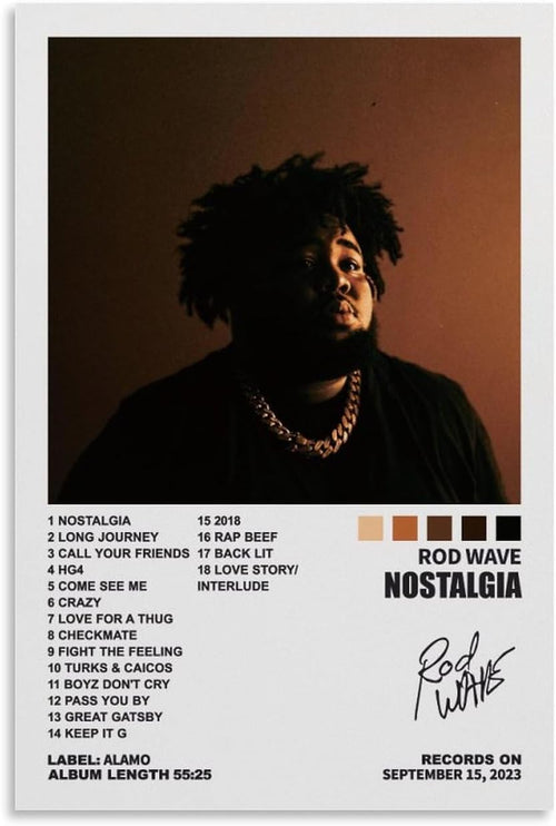 Rod Wave Poster Rod Wave Album Cover for Room (Paper and Canvas) Art Poster Printing Print