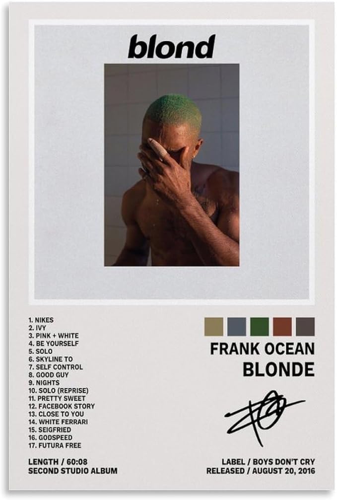 Frank Ocean Blonde Album Cover Posters(Paper and Canvas) Art Poster Printing Print