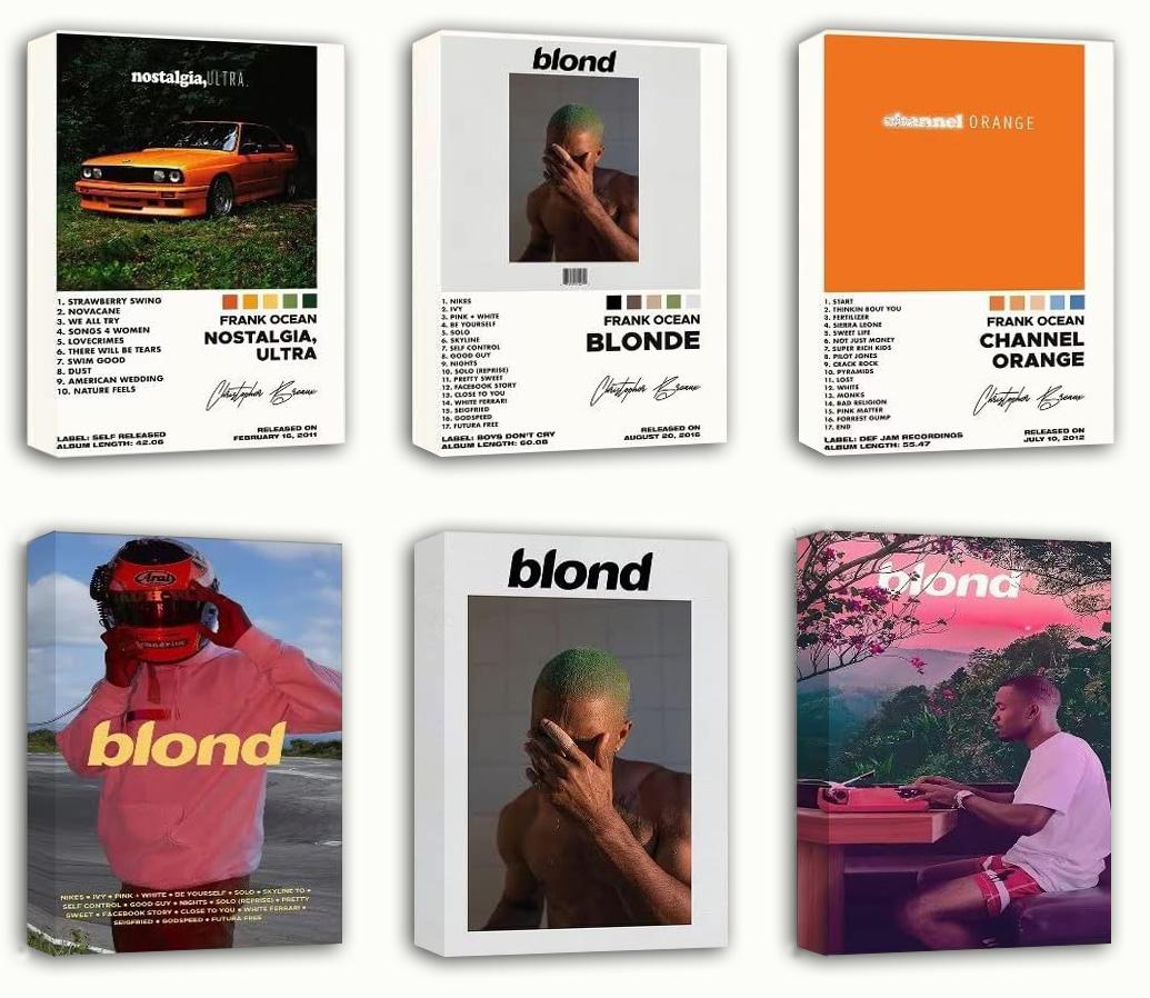 Frank Ocean Poster Set 6 Piece Nostalgia Ultra Channel Orange (Paper and Canvas) Art Poster Printing Print