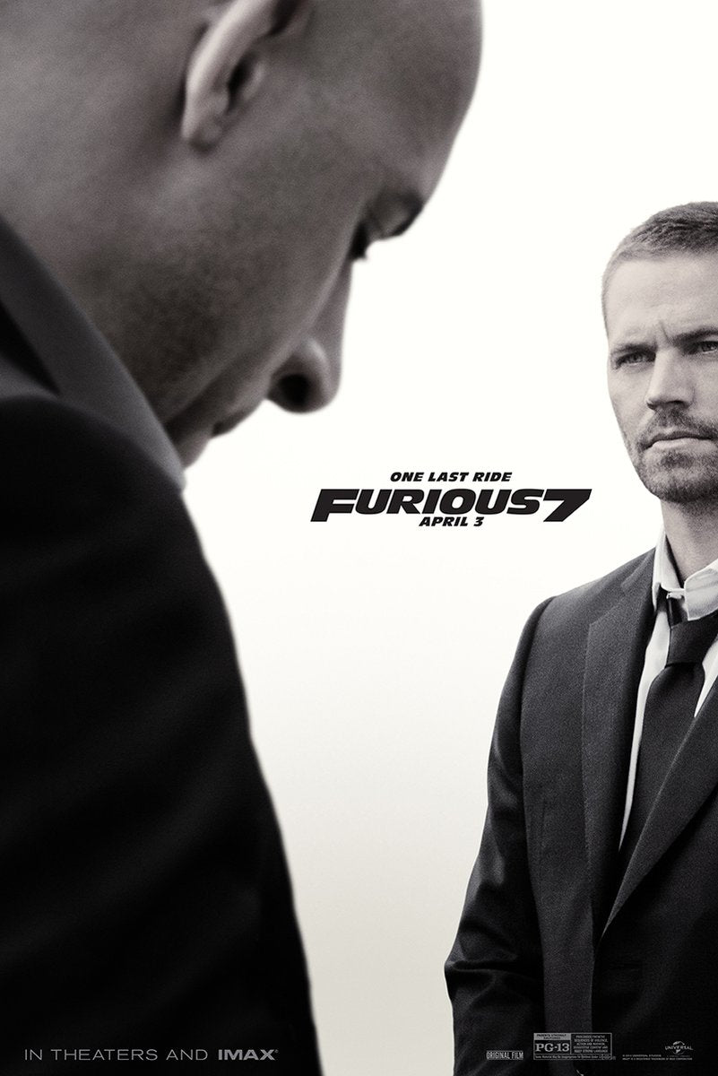 Furious 7 Paul Walker and Vin Diesel Decorative Painting (paper and canvas) art poster printing print