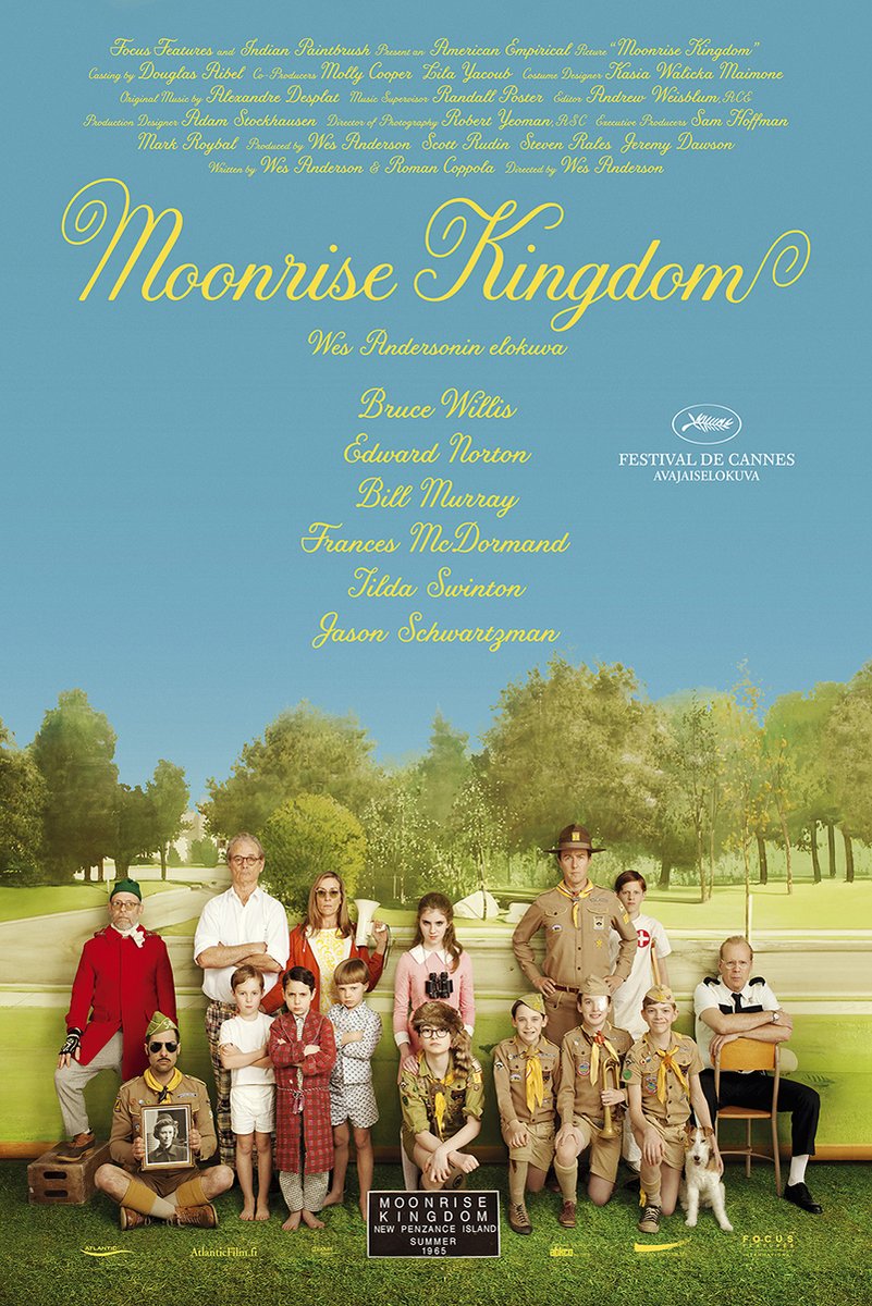 Moonrise Kingdom Movie Poster with Ensemble Cast Decorative Painting (paper and canvas) art poster printing print