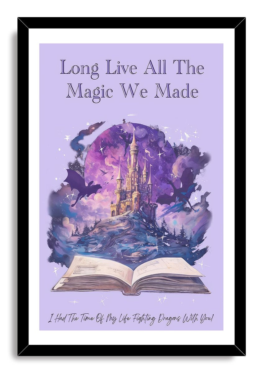 Enchanted Castle Dragons Book Fantasy Decorative Painting (paper and canvas) art poster printing print